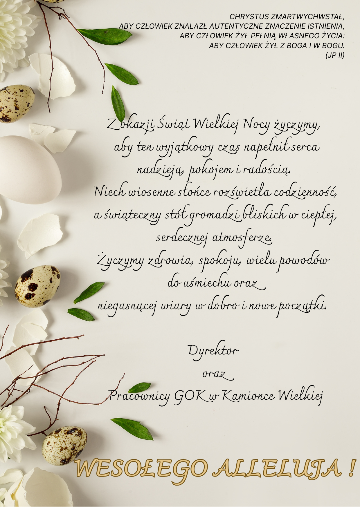 ŻYCZENIA WIELKANOCNE